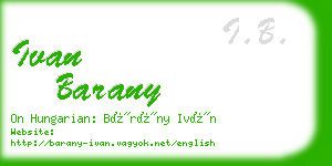 ivan barany business card